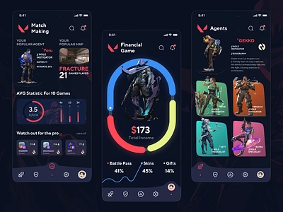 Valorant mobile app design game app gamedev mobile app ui ux valorant valorant app valorant mobile app web design