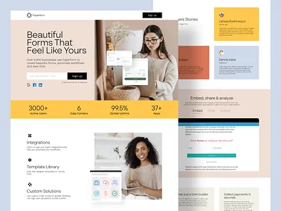 Landing page concept for Paperform - PPC Campaign campaigns color palette creative design dribbble showcase flat design forms illustration inspiration interaction design landing page paperform ppc product page responsive design typograhpy ui ui inspiration uiux webdesign webdev