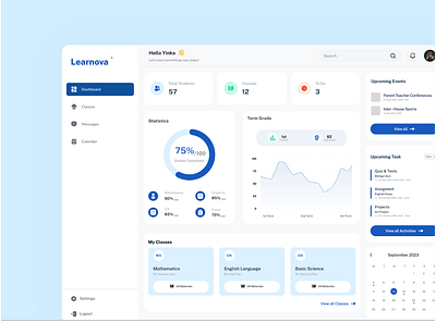 Edutech Platform blue dashboard edutech ui ux web app