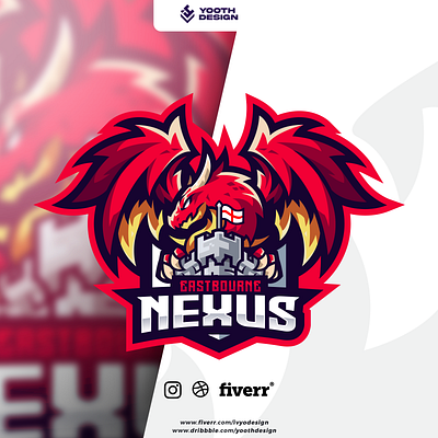 "EASTBOURNE NEXUS" MASCOT LOGO branding design esport esport logo gaming logo gaming logo design graphic design illustration logo logo design