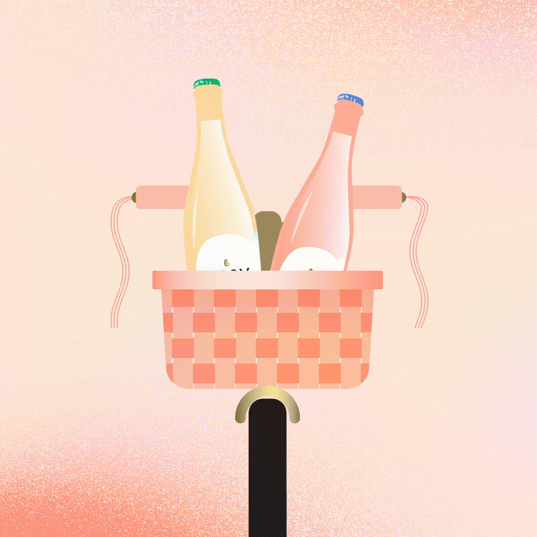 Libby Wine Bottles in Bike animation branding illustration libby wine social social media wine