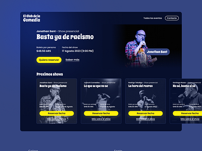 Reto #1: Sitio web para reserva de show o evento. dailyui ui uidesign ux web