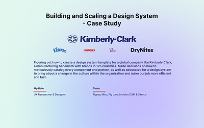Kimberly Clark Design System - case study design system case study kimberly clark ux case study ux design