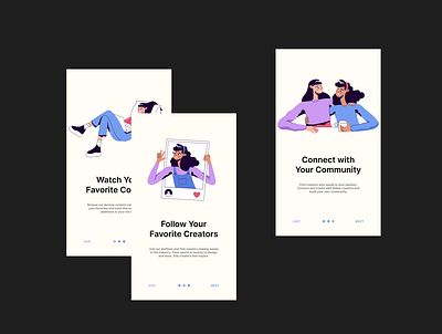 dailyUI_023 Onboarding creators dailyui design illustration mobile onboarding ui