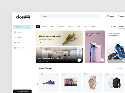 Clossive - An E-commerce Web Application design e commerce market ui ux web app