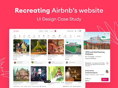Recreating Airbnb's website airbnb airbnb recreation animation bojack horseman case study figma figma case study listings rentals ui ui design ui exercise ui recreation
