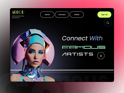 Famous Landing Page 👱‍♀️ art artist community design famous landing page product design ui ux website