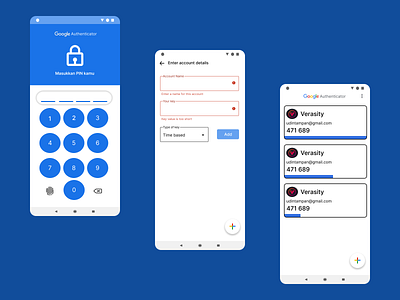 Redesign - Google Authenticator app redesign ui