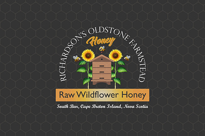 Raw Wildflower Honey Logo bee logo honey business honey logo raw honey logo wildflower honey