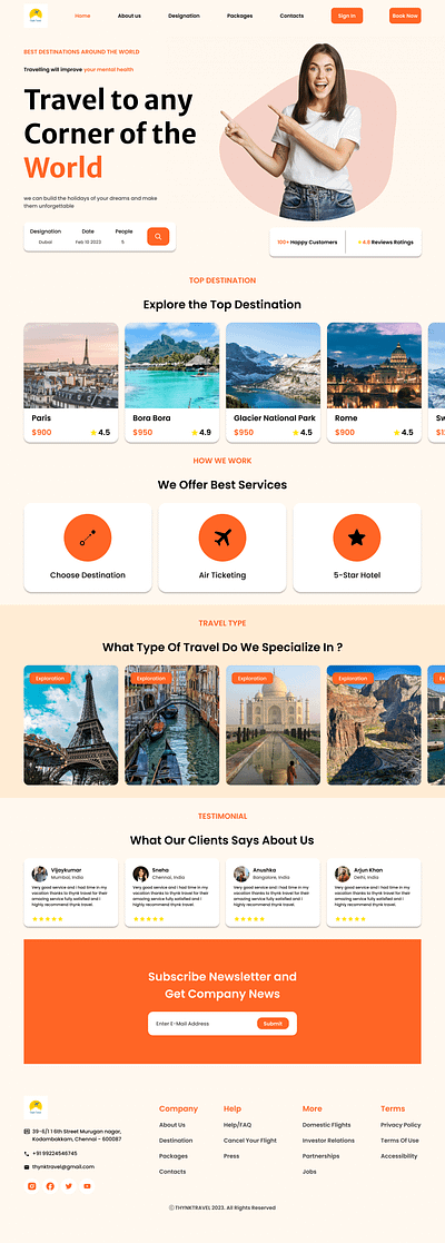 Travel Agency Web design design figma learningeveryday supportme ui uiux