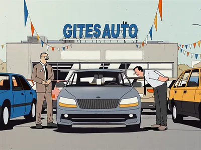 MUBI Car Dealer TV AD ad animation campaign car cartoon characters dealer tv video