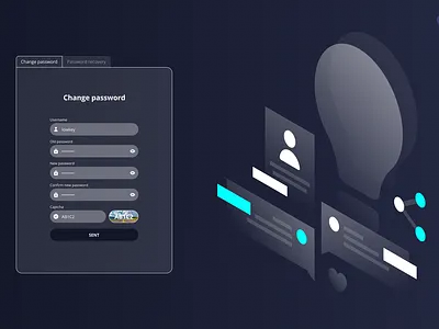 Change Password System Light/Dark (Website) UI ui
