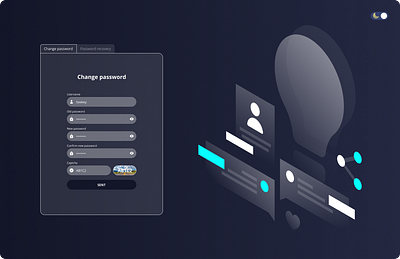 Change Password System Light/Dark (Website) UI ui