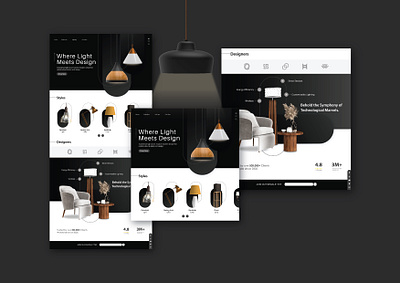 Modern/Elegant Lamps Web-Design black web elegant web design lamp website modern web design webdesign