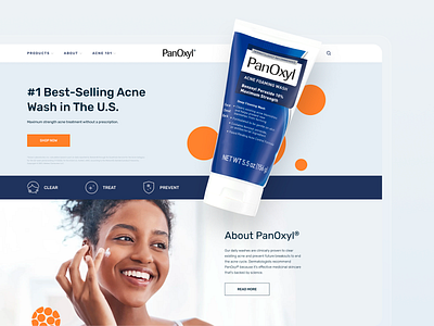 E-Commerce Website Design for Acne Wash beauty design e commerce ecom ecommerce graphic design home page homepage product page skin care ui uiux web design website