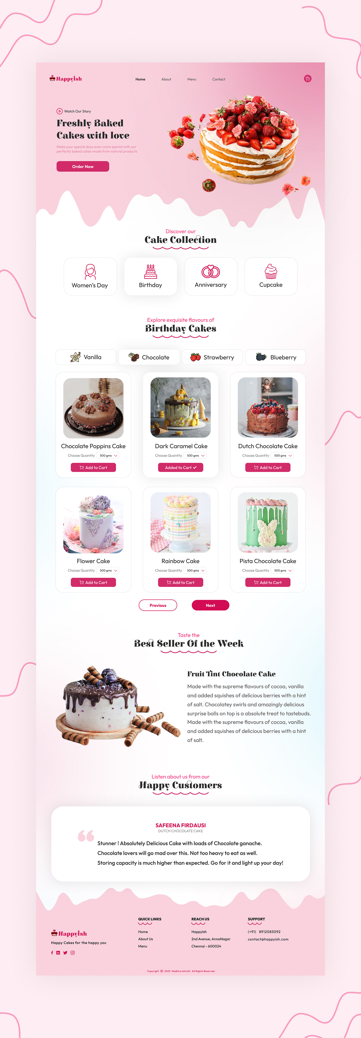 Cake E-commerce Website by Nadhira Ishrath on Dribbble