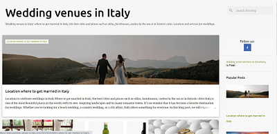 Wedding venues in Italy graphic design web site wedding venues