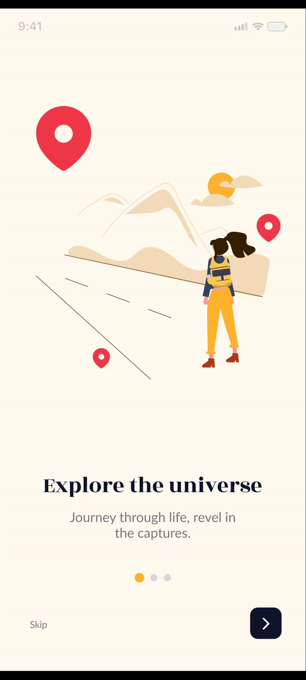 Travel App Onboarding Screen by Kaliswaren Sivakumar on Dribbble