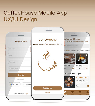CoffeeHouse Mobile App @ui design @ux graphic design ui