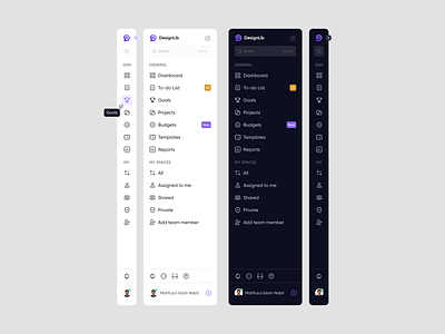 Task Management Sidebar Design app dark sidebar dashboard designlib left menu menu minimal interface navigation navigation ui design project management saas sidebar sidebar design sidebar navigation sidebar ui task management task management app trello web web application