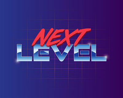 Next Level Graphic 80s branding graphic design logo nextlevel retro synthwave tech