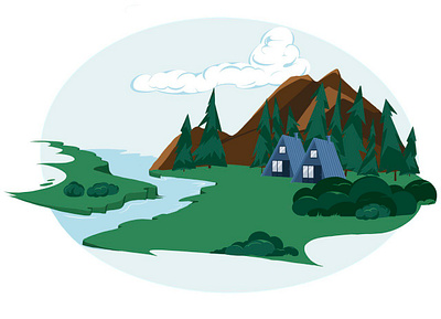 Flat landscape Vector illustration adobe illustrator art artwork branding design graphic design illustration logo vector