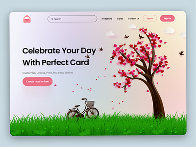 Greeting cards Landing page design figma graphic design landing page ui web web designing
