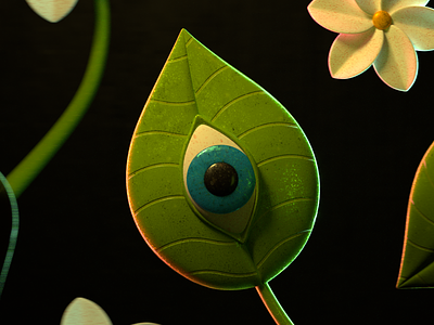 Blooming eyes 3d botanical branding design eyes floral flower illustration plant render vago3d
