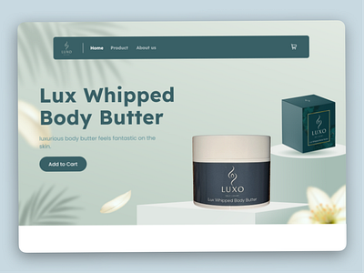 Lux Whipped Body Butter Landing Page design figma graphic design landing page ui web web designing