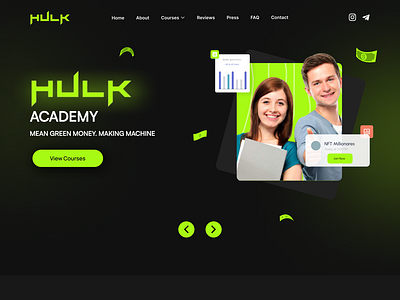 Hulk Academy Landing Page design figma graphic design landing page ui web web designing