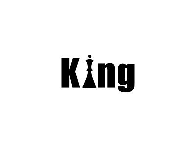kING negative space logo design agency logo king king logo personal logo