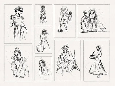 Sketchbook Exploration boss boss babe fashion feminine hand drawn illustration influencer ink model pen pencil procreate sketch sketchbook woman