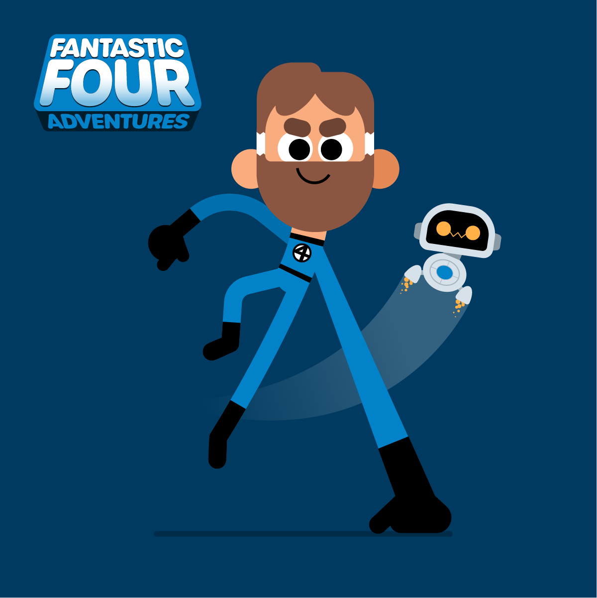 Fantastic Four Adventures adobe illustrator ben grimm character design design fantastic four flat design geometric herbie human torch illustration invisible woman johnny storm kidlit kidlitillustration marvel mr. fantastic reed richards sue storm the thing vector