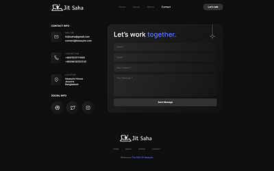 Portfolio Website Contact ui