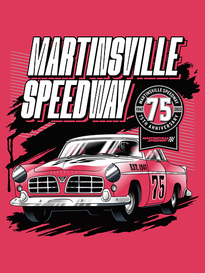 Martinsville Speedway 75th Anniversary Illustration branding design graphic design illustration vector