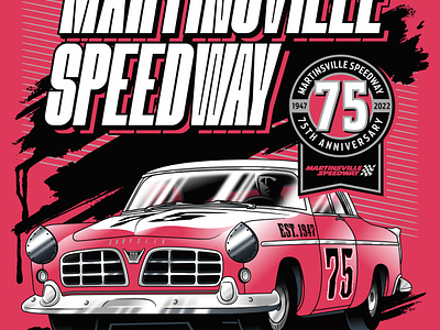 Martinsville Speedway 75th Anniversary Illustration branding design graphic design illustration vector