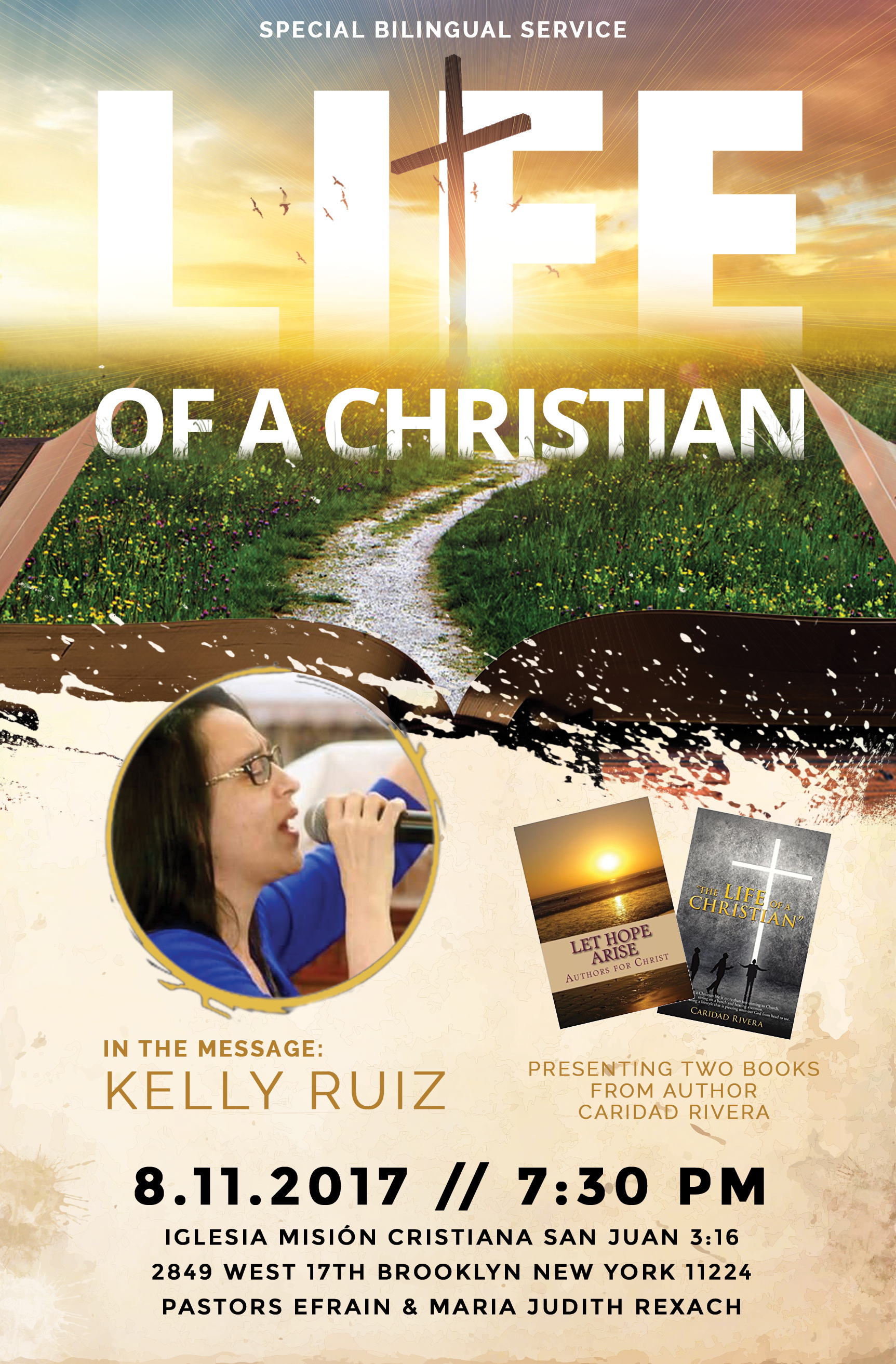 Special Bilingual Service Flyer faith flyer graphic design illustration typography