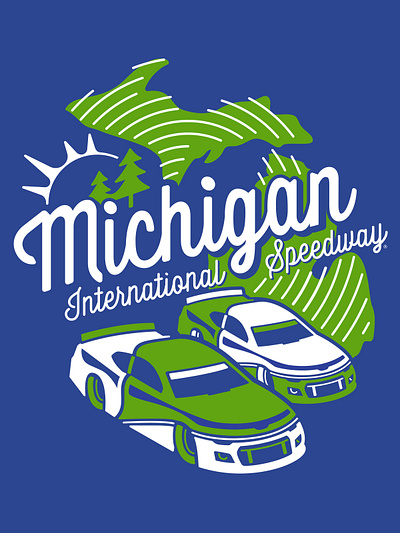Michigan International Speedway Illustration branding design graphic design illustration logo vector