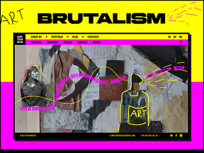 Portfolio website. Вrutalism style art arts portfolio brutalism in web brutalism style brutalist portfolio ui uiux web design web site website антидизайн брутализм в веб дизайне сайт портфолио