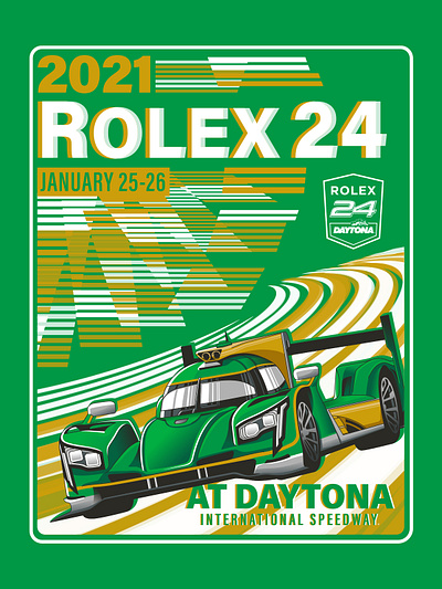 Rolex 24 Event Tee Illustration '21 branding design graphic design illustration vector