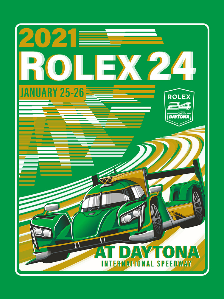 Rolex 24 Event Tee Illustration '21 by Stephen Gurthet on Dribbble