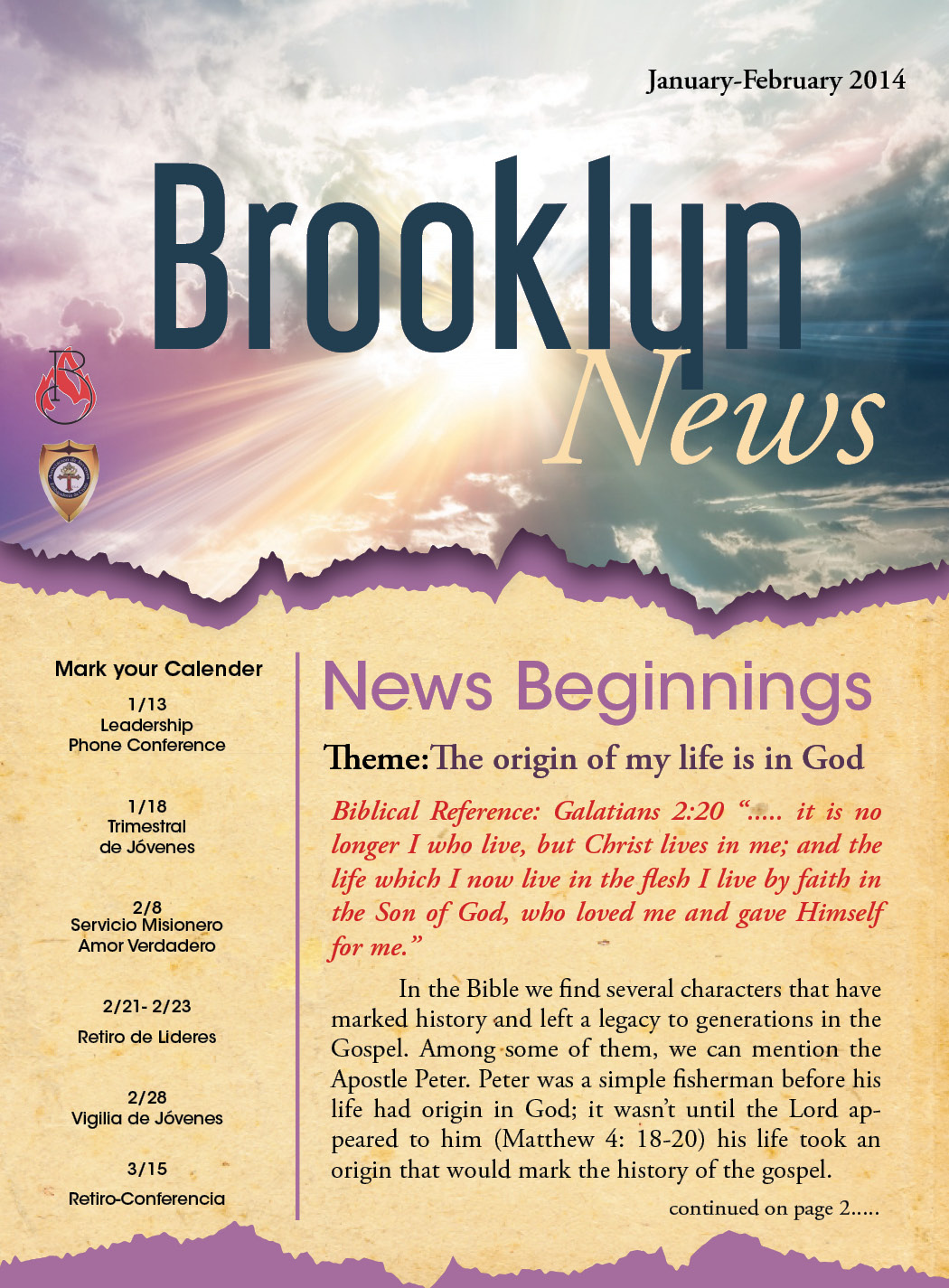 Newsletter 2014 branding faith flyer graphic design illustration