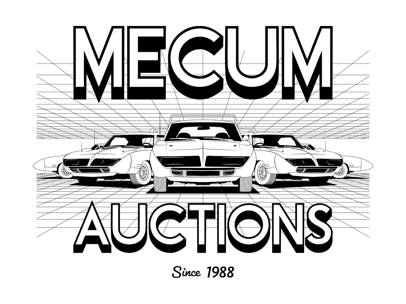 Mecum Auctions Grid Illustration by Stephen Gurthet on Dribbble