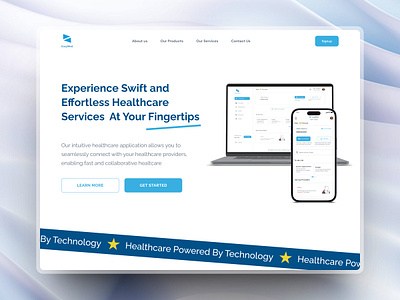Patient Hero Page for a Healthtech Startup logo typography ui ui design web web design