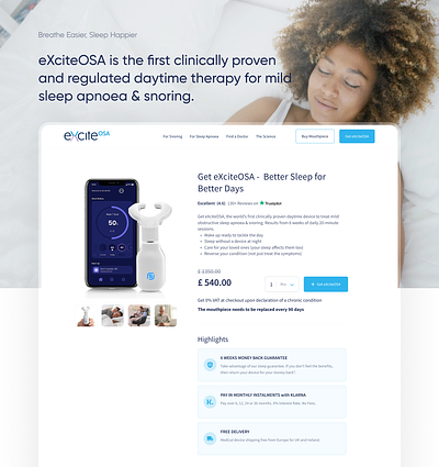 Landing page and checkout optimization - Healthcare analytics case study casestudy conversion health healthcare landing page product design sleep sleeping sleeping device