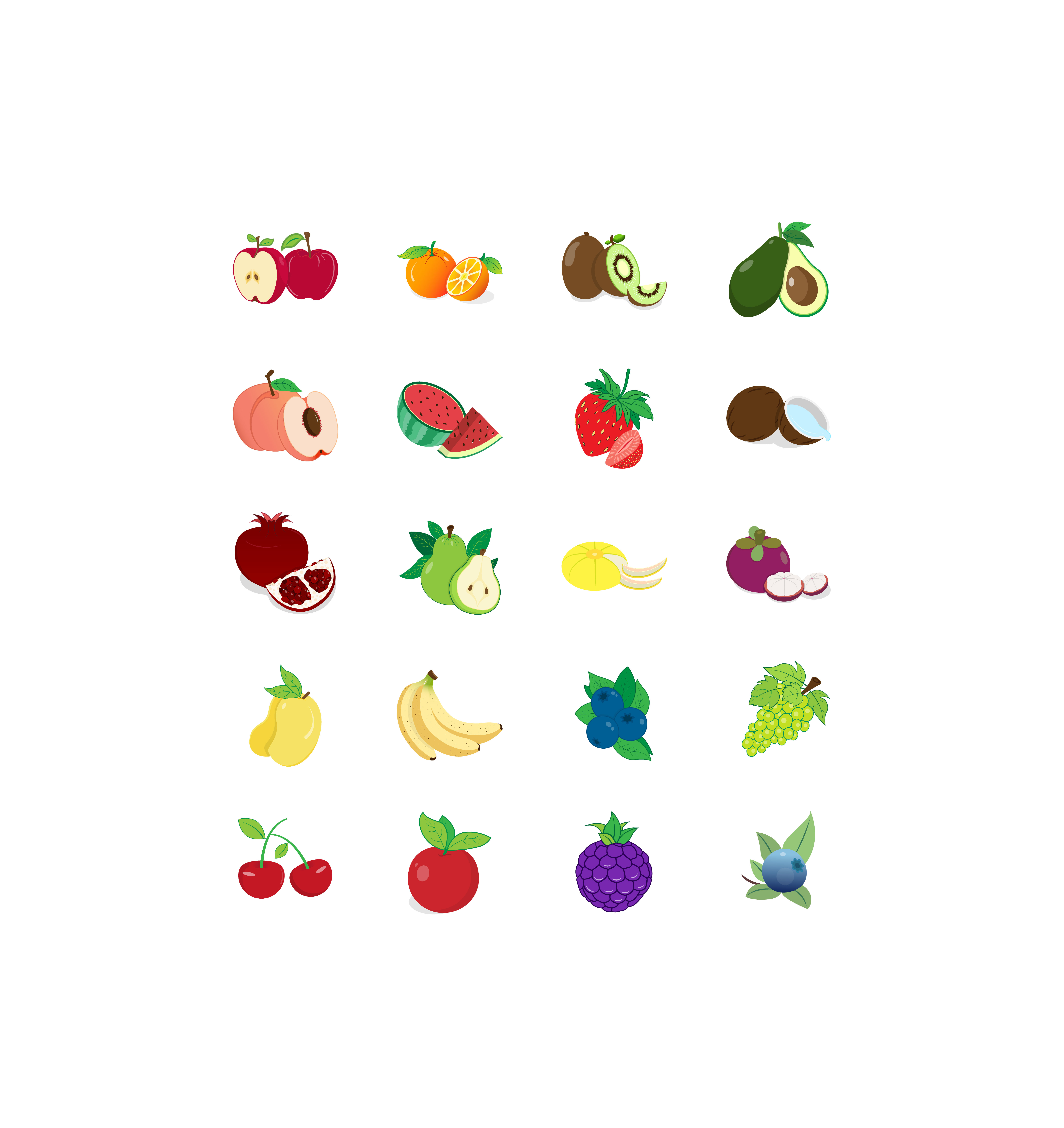 Fruit Illustrations. fruit fruit icons fruit icons pack fruits graphic design icon icon design illustration vector