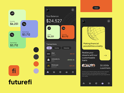 Futurefi - Fintech App Design app design design fintech mockup