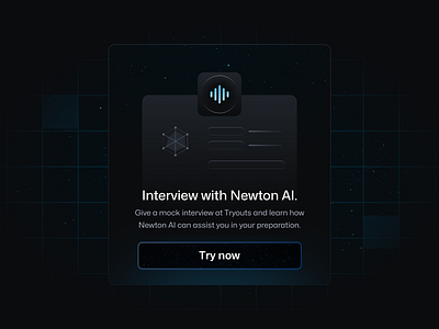 AI Interview UI Card ai ai interviews audio branding card coding dev edge graphic design illustration mock interview newton school practice premium programming report skill test ui