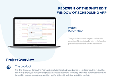 REDESIGN OF THE SHIFT EDIT WINDOW OF SCHEDULING APP graphic design ui usability study