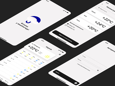 WeatherApp app logo minimalism mobile ui ux weather white